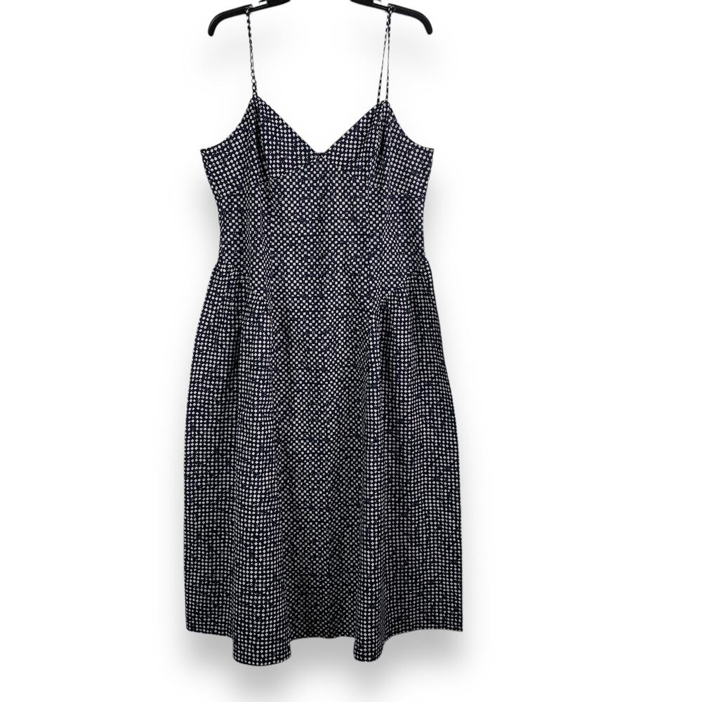 NEW Madewell Dress Size 16 Sundress Blue Checkerboard Midi Sleeveless V Neck